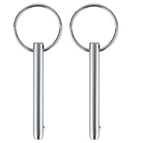 OIIKI 4 Pack Quick Release Pin, Diameter 1/4"(6.3mm), Total Length 2.32"(59mm), Effective Length 1.73"(44mm)- 316 Stainless Steel, Bimini Top Pin, Marine Hardware