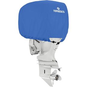 Outboard Motor Cover Waterproof Heavy Duty 900D Oxford with Cotton Lining Boat Motor Cover Fits 225-300 HP Outboard Engine,Blue