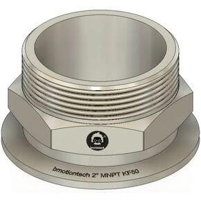 2" inches MNPT x KF50 Flange Vacuum fittings adapter, Made of SS304, Male NPT