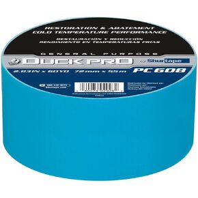 Shurtape Duck Pro General Purpose Grade, Co-Extruded Abatement Duct Tape Mold and Asbestos Remediation and Abatement, 48mm x 60yd, 9.0 mil, Teal Blue, 1 Roll (105452)