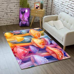 Cute Mushroom Rug for Girls Room - Girls Bedroom Rugs Mushroom Carpet for Kids Room Colorful Mushroom Theme Girl Bedroom Decor Carpet for Living Room Play Room Kids Play Rug 2.5x4 Feet