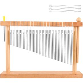 EASTROCK 20 Note Chime Table Wind Chime Bar Percussion Instrument Single Row Chime Hand Chimes Relaxing Meditation Healing Sound Desktop Decoration (Gold)