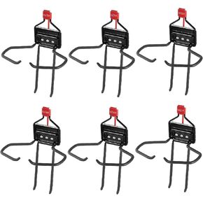 Rubbermaid Heavy Duty Metal Storage Shed Space Saving Large Easily Mounted Power Tool Holder, Holds Up to 20 Pounds with Adjustable Hook (6 Pack)