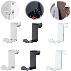 6 Pcs Over The Door Hooks Z-Shaped Stainless Steel Hook Heavy Duty Single Over Door Hook Hanger for Towels Hats Bag Jacket Robes Hanging Coat Wardrobes Bedrooms Bathrooms Kitchens Office
