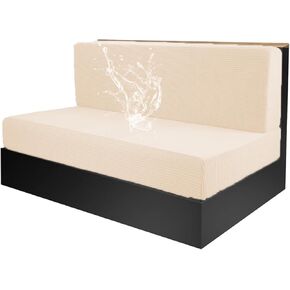 Stretch RV Dinette Cushions Covers, Jacquard RV Couch Cover Booth Seat Cover RV Camper Car Bench Cover (Deep Coffee,2 Cushion Cover ＆ 2 Backrest Cover)