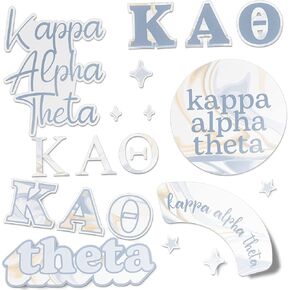 Desert Cactus Kappa Alpha Theta Sorority Sticker Decal Laptop Water Bottle Car (Marble Sheet)