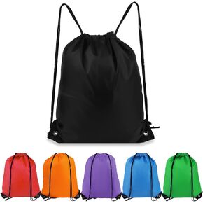 Drawstring Backpack 6 Colors Drawstring Bags, Draw String Back Bag Drawstring Bags Bulk for Sports, Gym, Travel, Swimming, Beach (6 PACK)