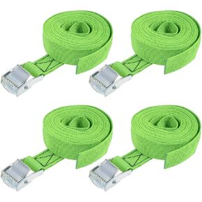uxcell Tie Down Strap Cam Buckle Lashing Strap 1" x 5Ft 176lb 80Kg Load Polypropylene for Moving Securing Cargo, Black, Pack of 4