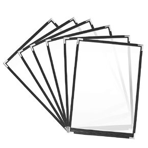 30Pcs Menu Covers, 8.5 x 11 Inch Single Page 2 View Transparent Restaurant Menu Holders Double Stitched Recipe Covers for Cafe, Bar, Drink, Classic and Gourmet Restaurants