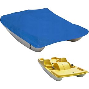 Pedal Boat Cover Waterproof Universal Fit 3 or 5 Person Fishing Paddle Boat, Anti-UV Dustproof Protective Covers Integrated with 3 Windproof Buckle Straps - Black