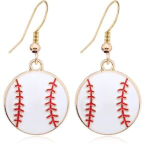 أقراط بيسبول للنساء، أقراط بيسبول متدلية من حجر الراين، أقراط بيسبول، أقراط كرة القدم، أقراط كرة البيسبول، هدايا مجوهرات لمحبي الرياضة in Kuwait