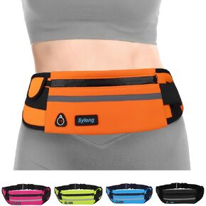Waist Bag for Sports, Running Fanny Pack for Women, Phone and Money Belt Waist Pack with Reflective, for Hiking, Cycling, Jogging, Gym, Outdoors Sport (Rose-red)