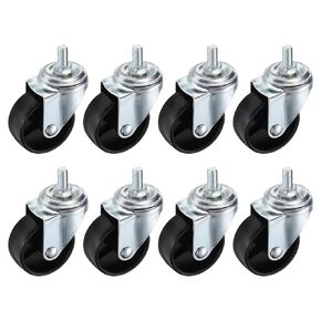 PATIKIL 1 Inch Stem Casters, 4 Pack Wire Shelf Caster Wheels Threaded Swivel Stem Wheels Wire Shelving for Rolling Cart Cart Wheels Furniture Replacement, Black
