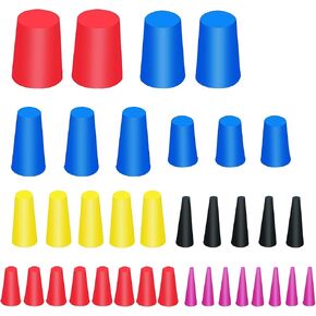36PCS Silicone Rubber Stoppers Rubber Plugs for Holes Assorted Sizes, 1/16" to 5/8" Rubber Tapered Hole Plugs for Powder Coating, Painting Protection, Spraying