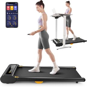 UREVO Walking Pad, Under Desk Treadmill for Home/Office, Portable Walking Treadmill 2.25HP, Walking Jogging Machine with APP 265 lbs Weight Capacity Remote Control LED Display