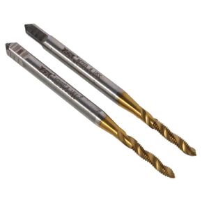 2pcs Tapping Drill Bit Set,Spiral Point Plug Threading Tap,High Speed Steel HSS,Metric Screw Taps Tapping Bit for Thread Repair(M2.5X0.45)