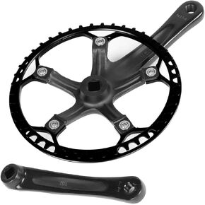Demeras Meijun 2color Bike Crankset 170mm Accessory Bicycle Chainwheel Chain Ring Set 45T 47T(Black Crank Black, 45T)