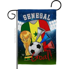 علم حديقة كرة القدم السنغالي لكأس العالم، لعبة رياضية، كرة هدف، كرة قدم، نشاط ترفيهي، لافتة تزيين منزلية بدنية، هدية صغيرة على الوجهين، 33.02 سم × 45.72 سم، صنع في الولايات المتحدة الأمريكية