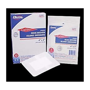 Dukal DUK 4071 Non-Woven Island Dressing, Sterile, 4" Width, 5" Length (Pack of 25)