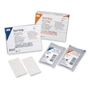 3M Health Care R1546 Steri-Strip Reinforced Adhesive Skin Closures, 1/4" x 4", White (Pack of 50)