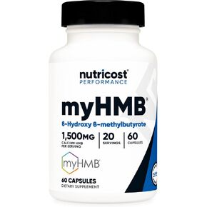 Nutricost myHMB Capsules 1,500MG Calcium HMB Per Serving, 120 Capsules, 40 Servings - Performance Line, Calcium B-hydroxy B-Methylbutyrate Monohydrate