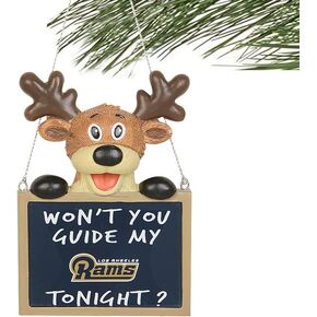 FOCO NFL Reindeer with Sign Hanging Christmas Tree Holiday Ornament