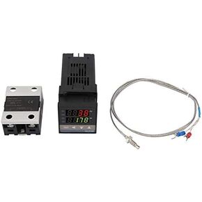 PID Temperature Controller REX-C100 Digital LED Thermostat Controller Regulator with K Thermocouple Sensor AC110V-240V, 0℃~1300℃