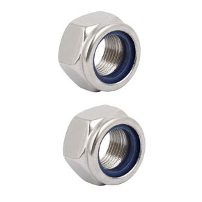 uxcell® 2pcs M18 x 1.5mm Pitch Metric Fine Thread 304 Stainless Steel Hex Lock Nuts