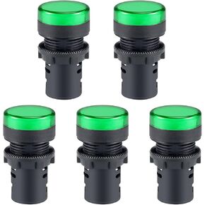 uxcell 5Pcs AC/DC 110V Indicator Lights, Red LED, Flush Panel Mount 7/8 inches 22mm