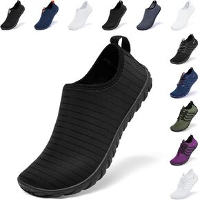 Racqua Men&Women Quick-Dry Water Shoes Breathable Pool Beach Swim Shoes Aqua Socks for Hiking Surf Diving Sport Black 10.5W/9.5M