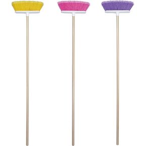 The Original Soft Sweep Magnetic Action Broom Assorted Colors with Natural Finish Wood Handles (1 Broom)
