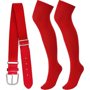 مجموعة جوارب وأحزمة البيسبول للشباب فوق جوارب كرة القدم للركبة مع حزام مرن للكرة اللينة للشباب والأولاد والبنات in Kuwait