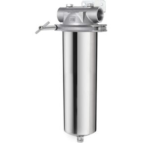 Amwater 316 Stainless Steel Filter Housing for Filter Cartridge, Water Filter Housing for Whole House Water Purification of Stainless Steel 316 (10" C Housing-1 NPT)