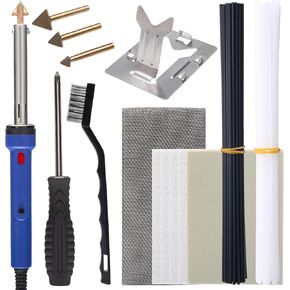 WEP 960-IV Plastic Welder Kit with Power Switch, accessories include 3 Copper Tips, 40 Plastic Rods, 5 Sandpapers, Steel Mesh for Car Bumper, Dashboard, Plastic Fuel Tank Repair