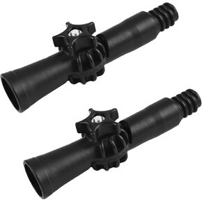 Mop Pole Adapter, 2Pcs Plastic Extension Pole Adapter Handle Tips Rotatable Mop Head Pole Adapter Broom Handle Threaded Tip (Black)