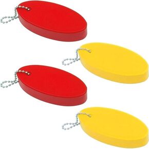 Floating Keychain for Boat Keys, 4 PCS Foam Floating Keychain Waterproof Bright Color Oval Float Key Rings Pendant for Boating,Fishing, Surfing, Sailing,Kayak and Outdoor Water Sport