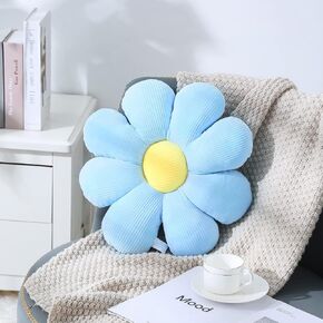Daisy Pillow Flower Pillow Green Flower Shaped Throw Pillow Cute Seating Cushion Decorative Pillows for Couch Sofa Bed Decoration(15.7'',Green)
