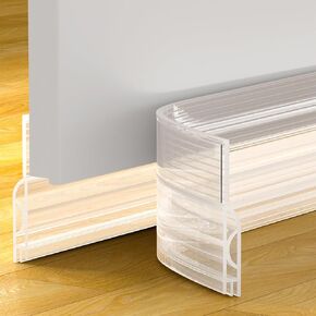 Door Draft Stopper, Door Sweep for Bottom of Door, Weather Stripping Door Seal, Under Door Gap Filler, Under Door Draft Blocker Soundproof/Insulator, Door stoppers (Transparent, 39‘’)