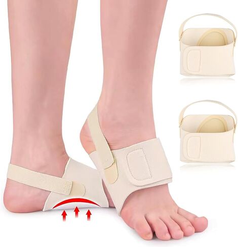 Arch Support Inserts for Plantar Fasciitis Relief, Adjustable Arch Support Bands with Buil-in Orthotics cushion, Foot Arch Support for Pain Relief with Gel Pads for Flat Feet High & Fallen Arch Khaki in Saudi Arabia