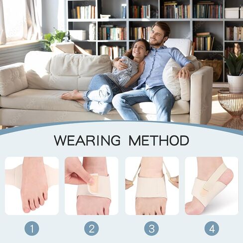 Arch Support Inserts for Plantar Fasciitis Relief, Adjustable Arch Support Bands with Buil-in Orthotics cushion, Foot Arch Support for Pain Relief with Gel Pads for Flat Feet High & Fallen Arch Khaki in Saudi Arabia