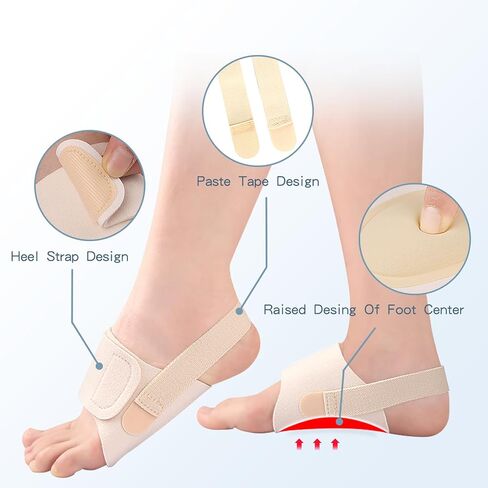 Arch Support Inserts for Plantar Fasciitis Relief, Adjustable Arch Support Bands with Buil-in Orthotics cushion, Foot Arch Support for Pain Relief with Gel Pads for Flat Feet High & Fallen Arch Khaki in Saudi Arabia