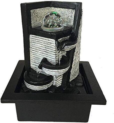 SereneLife Desktop Electric Water Fountain Decor w/ LED Illuminated Crystal Ball Accent - Indoor & Outdoor in Saudi Arabia
