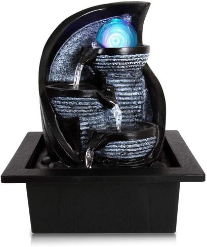 SereneLife Desktop Electric Water Fountain Decor w/ LED Illuminated Crystal Ball Accent - Indoor & Outdoor in Saudi Arabia