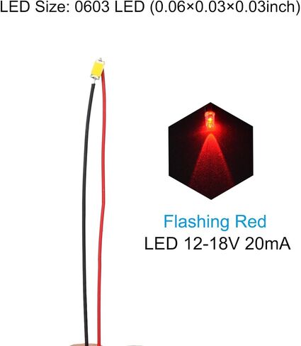 PATIKIL 12-18V 0805 LED سلكي مسبقًا، 20 قطعة 7.8 بوصة جهاز تثبيت سطحي صغير ملحوم مسبقًا، صمامات ثنائية باعثة للضوء مع حافة لبناء نموذج ديكور المنزل، أبيض in Kuwait