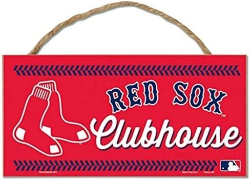 لافتة خشبية من WinCraft MLB Boston Red Sox مع حبل، أحمر، 5 × 10 in Saudi Arabia