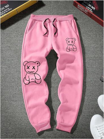 GORGLITTER Men's Graphic Designer Sweatpants Y2K Drippy Drawstring Jogger Pants with Pockets in Saudi Arabia