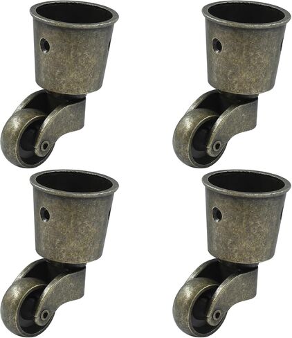 Luomorgo 4 Pack Antique Caster Cups Furniture Casters Wheels Zinc Alloy Swivel Cup Casters Round Cup Castor for Cabinet Piano Table Chair in Saudi Arabia