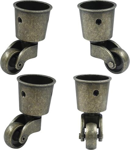 Luomorgo 4 Pack Antique Caster Cups Furniture Casters Wheels Zinc Alloy Swivel Cup Casters Round Cup Castor for Cabinet Piano Table Chair in Saudi Arabia