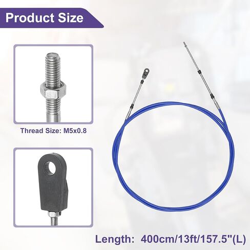 ACROPIX Universal 700cm 24FT 33C/3300 كابل التحكم في ناقل الحركة للقوارب البحرية أزرق مع رأس تثبيت لمحرك Yamaha الخارجي - حزمة من 1 in Saudi Arabia