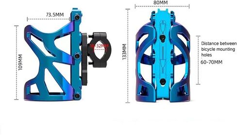 SaiDian 1Pcs Bike Water Bottle Cage Holder Motorcycle Cup Holder for ATV MTB Bicycle(with Screws Tool and Pipe Clamp) in Saudi Arabia
